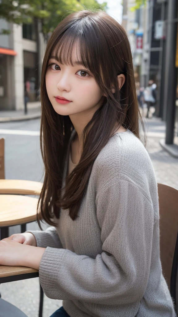 In detail, High resolution, high quality、Perfect dynamic composition, Beautiful fine details, Medium Hair, small 、Natural color lip, squat,Kamimei、Shibuya Ward、university student、1 person、Clear Skin、Shiny Hair、Tabletop, 最high quality, figure, Super detailed, In detail, High resolution, 8k,The correct state of the human body