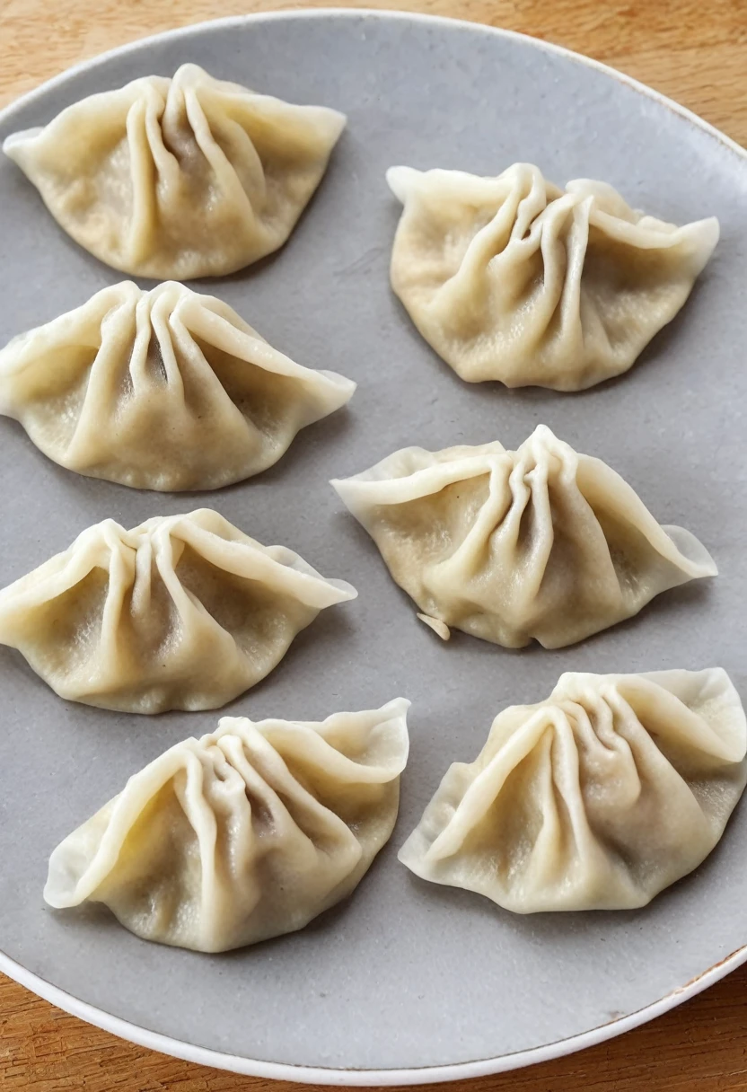 These dumplings are made from wheat flour dough that is rolled out thinly and shaped into a neat semicircular shape..、Gyoza dumplings with browned exterior、Please draw steam、Please arrange them in a row on the plate.、