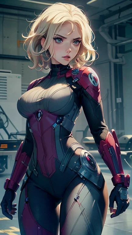 (masterpiece),(Full Body View),(Scarlett Johansson),(Short Platinum Blonde Hair),(Detailed Ass),(Detailed Green Eyes),(Detailed Nose),(Detailed Lips), toned back, wide hips,(Detailed Toned Thighs),(Athletic Figure), Confident Stride: Black Widow walks with purpose, her tight suit enhancing the curve of her buttocks with each step. With a confident expression and steady gaze, she exudes power and determination as she moves forward.