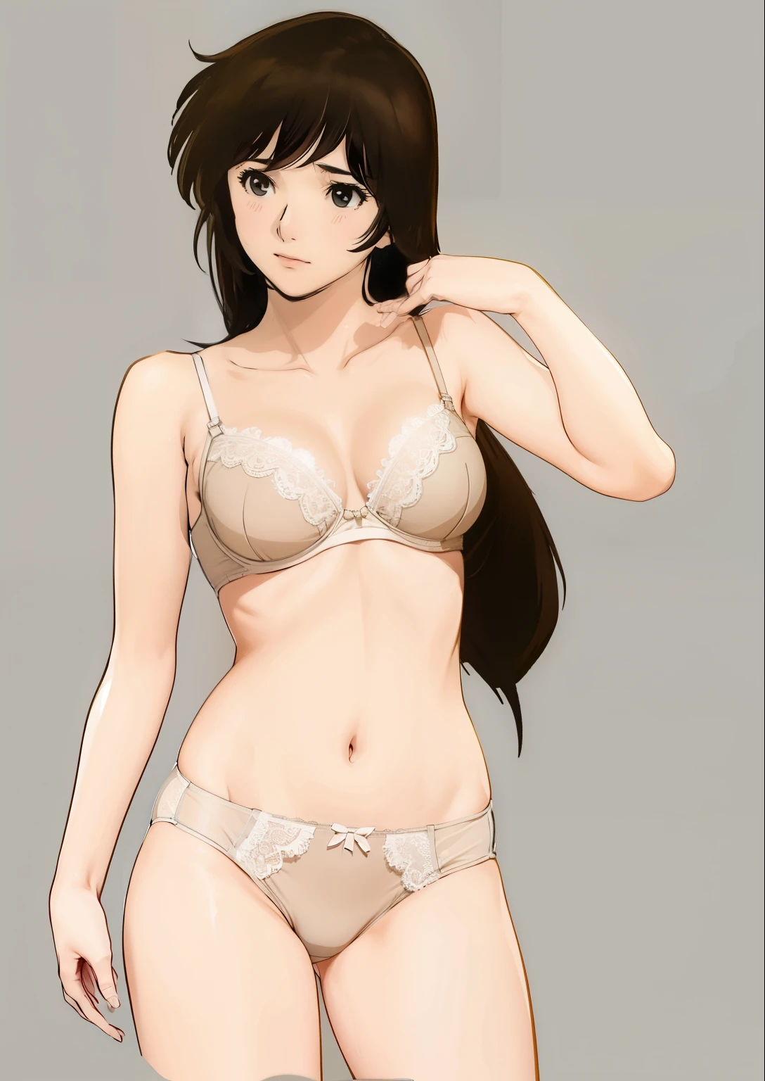 Beige bra、Beige panties