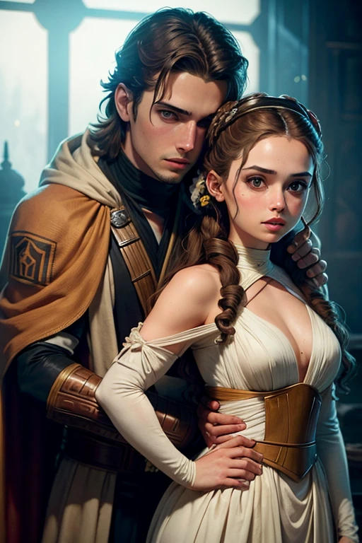 Padme amidala con anakin skywalker malvado viendose en mustafar ante de su muerte star war