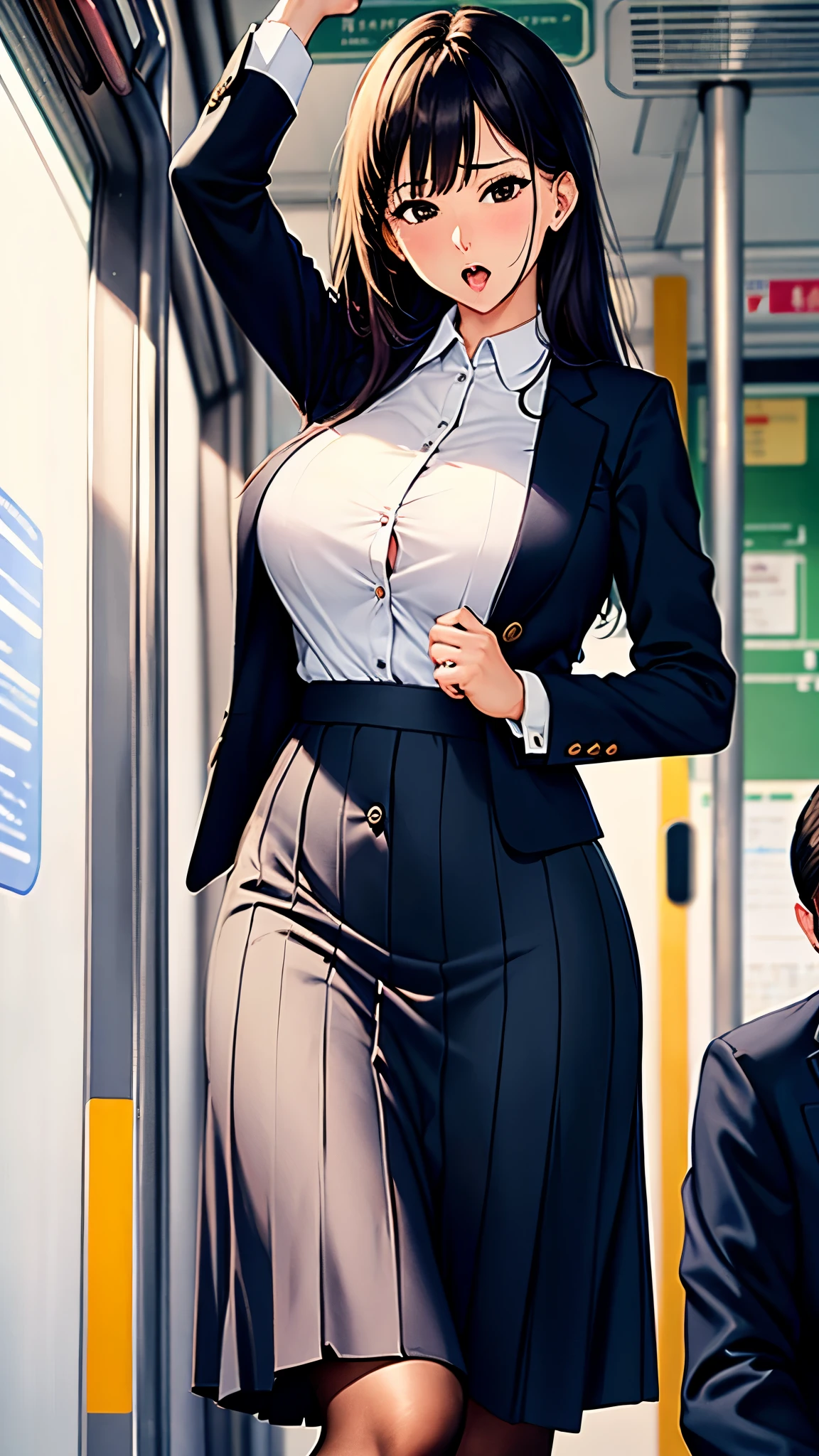 Wife,teacher,woman,train,Pantyhose,long skirt,lift up skirt,job interview  suit,First button open,orgasm face,cover one's underwear with one's hands:1.5


#Quality High resolution,1080p,16k,4K,8k,Anatomically,Awards,ultra high quality,Accurate,High resolution,Attention to detail,high quality,High resolution,masterpiece ,Realistic,RAW Photos,solve,retina,Super detailed,Textured skin,Super detailed ,ultraHigh resolution