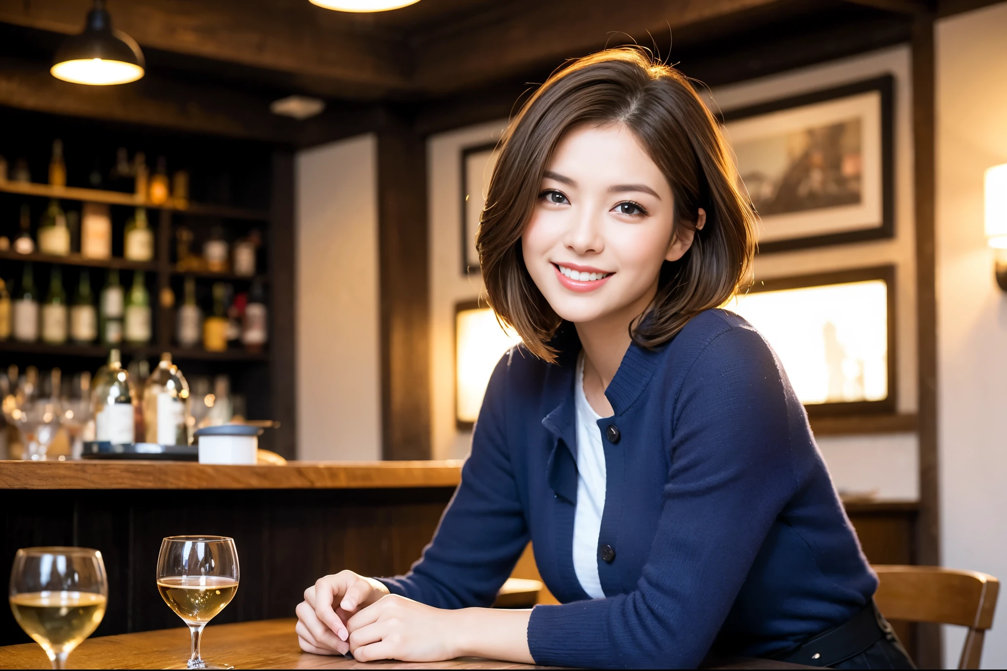((highest quality、8k、masterpiece:1.3))、1 male、1 female、Half Couple、Spouse、Brown Hair Couple、The body is slim、((Bob Hale、Straight hair:1.2)), (Realistic, Intricate details:1.2), Wine glass on the table、Put the light on your face、 Amazing view of the sunset sky and clouds、Amazing mountain views、A bright smile、The wonderfulness of smile、Bright image、The beauty of wine, Beautiful Face, blue eyes, The light shines on your face, Blushing, short hair,Bright Face、 (Age 37), 39 years old, red wine 、Appetizers、Italian food、Wine bottle、Champagne、sparkling wine、Two beauties、Brown Hair、Shortcuts、Long sleeve shirt、dress、Pretty Woman 1, (Slim face), (The body is slim), (Brown Hair), (Shortcuts), cheeks turn a little red,Attractive beauty、restaurant, In a prominent place (From the waist up) Nova Frog Style, actress, model, Upper Body, White wine, slim, wine glass, A wine glass placed in the center, smile, (smile: 1.15), Beautiful fine grain, Depth f/2,saturation, High Contrast, Strong light and shadow,Moist Body:1.5、3D texture、Delicate eyes、Brown Hair、The hair is very shiny、