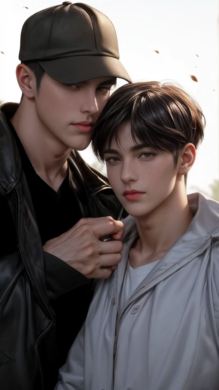 masterpiece, 1boy, young, handsome, black hair, undercut hair, hat, 1boy, handsome, brown hair, short hair, perfect face, detailed eyes and face,brown eyes, clean shaved, muscular, capturing a rural atmosphere, dynamic lighting, unreal engine 5