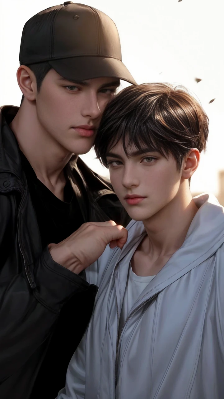 masterpiece, 1boy, young, handsome, black hair, undercut hair, hat, 1boy, handsome, brown hair, short hair, perfect face, detailed eyes and face,brown eyes, clean shaved, muscular, capturing a rural atmosphere, dynamic lighting, unreal engine 5