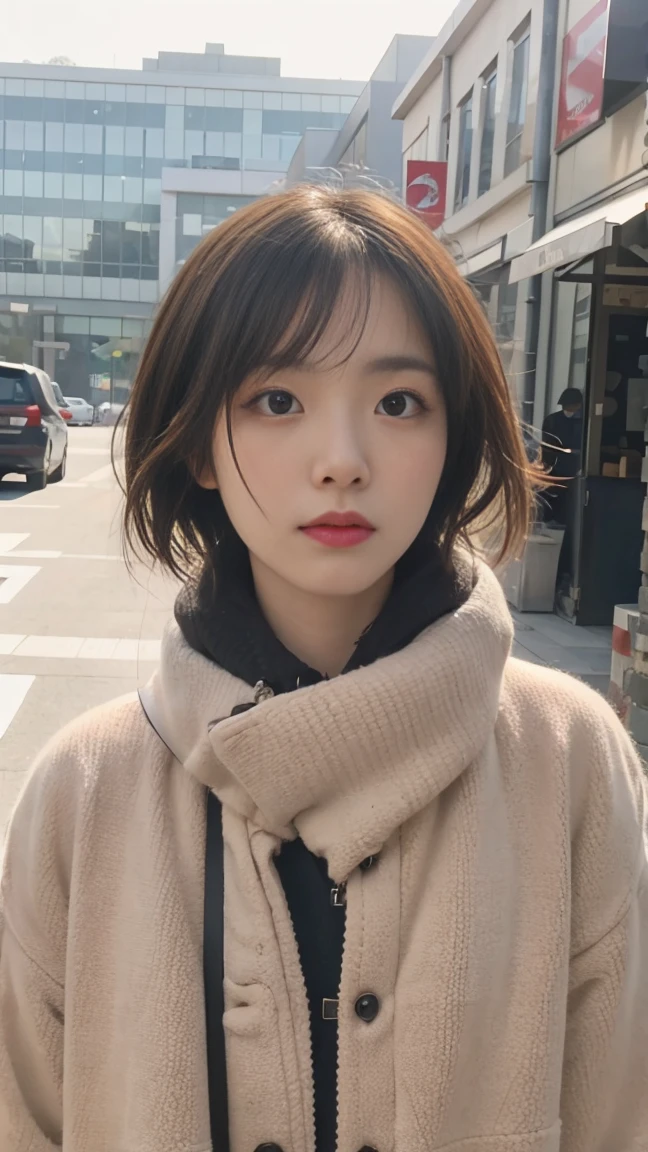 masterpiece, highest quality, 8k, Highly detailed skin, Looking into the distance, Jealous, cute, One girl, short hair, Wearing Boo-Boo, Secret Society of Time Travelers,