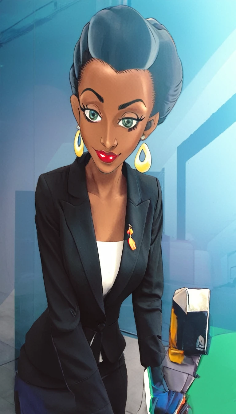 Black business women wearing a long skirt suit