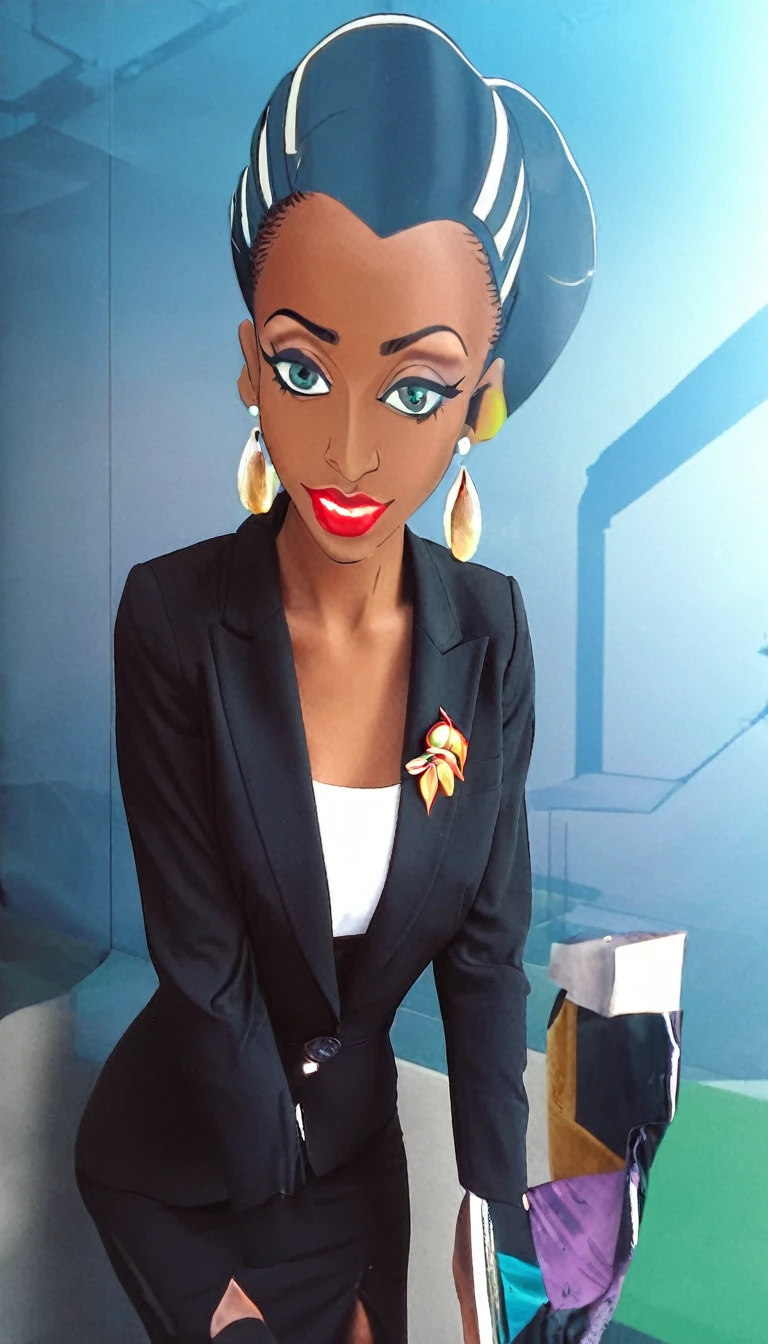 Black business women wearing a long skirt suit