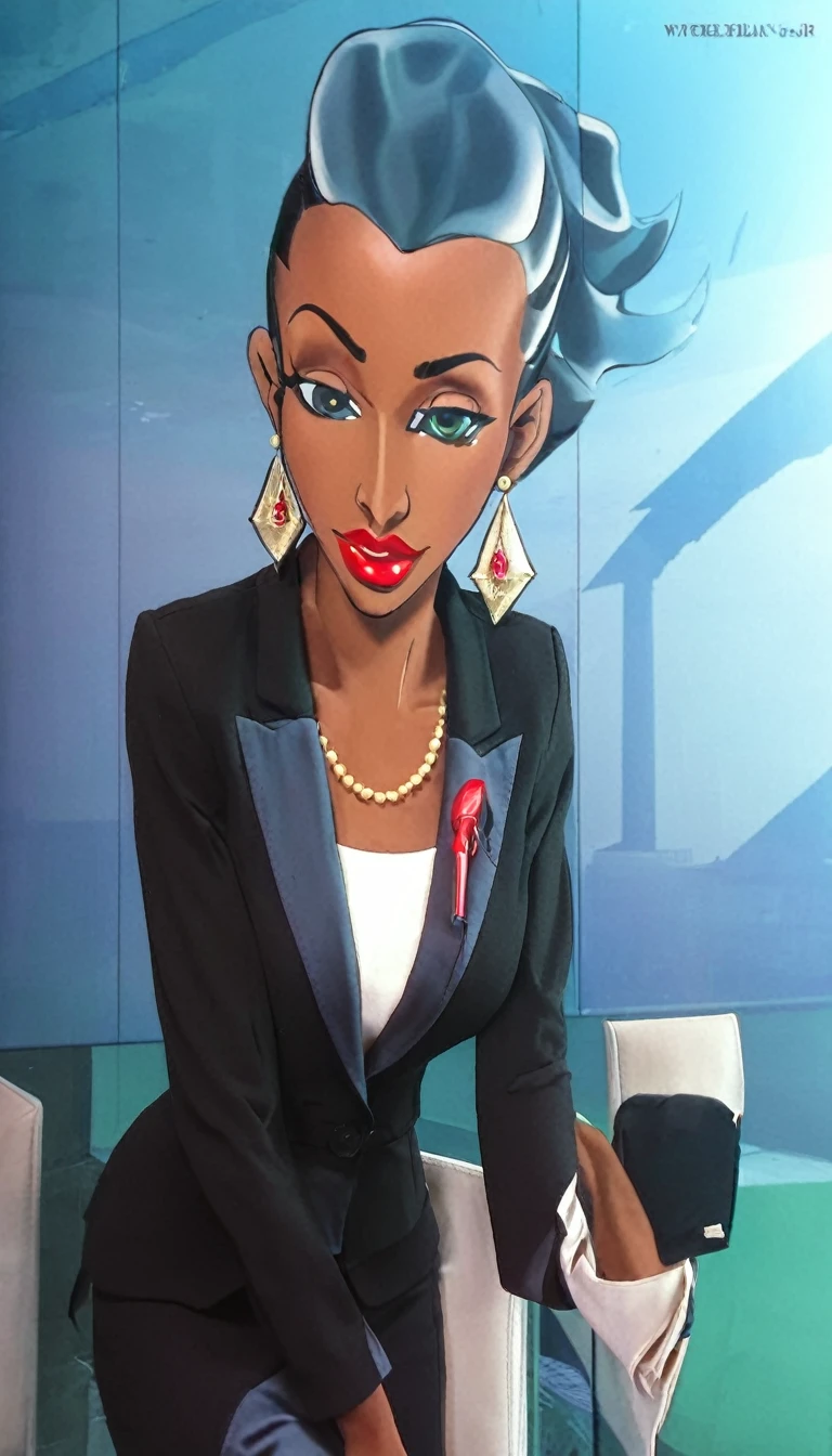 Black business women wearing a long skirt suit