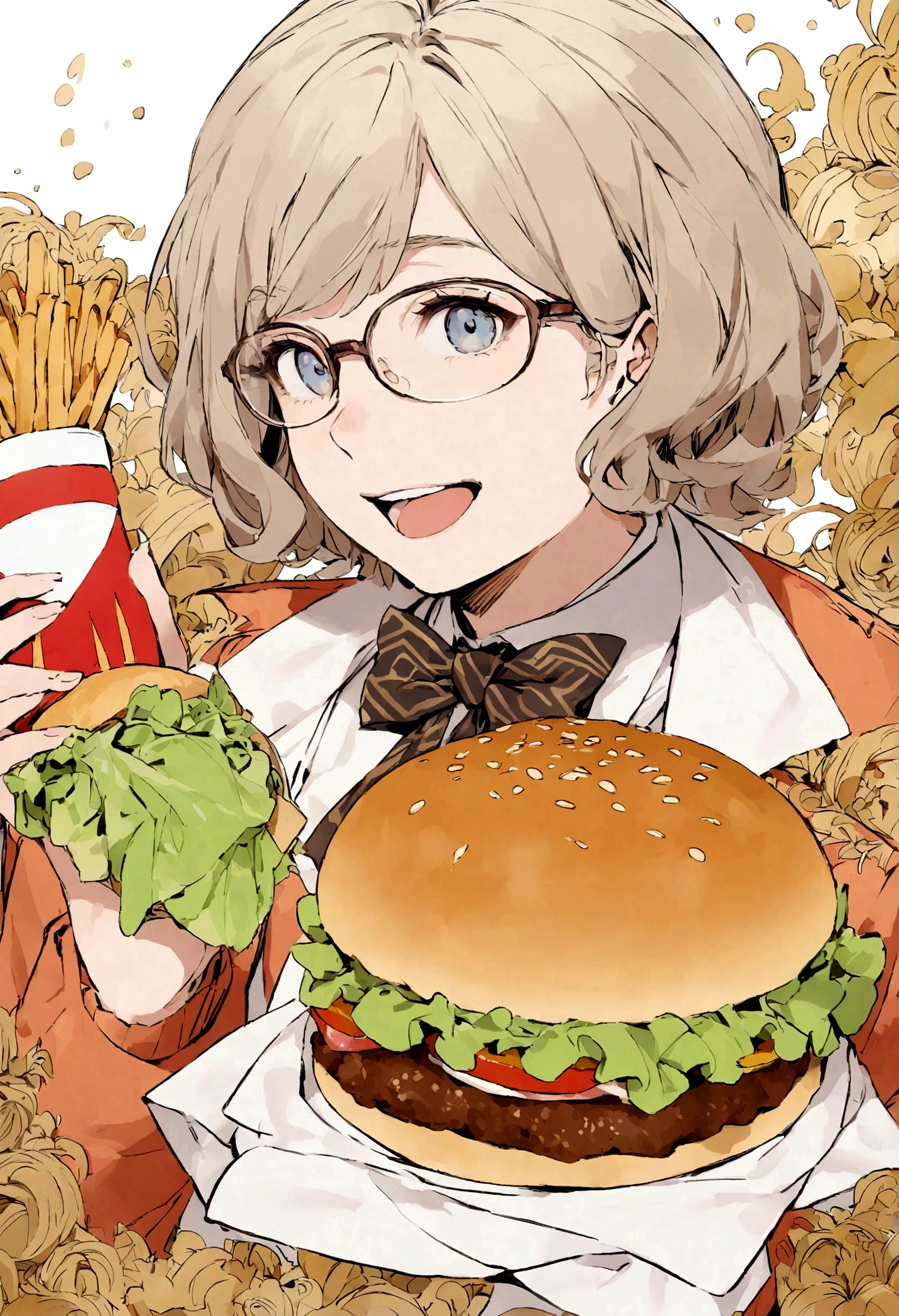 Buffett holding a McDonald&#39;s hamburger