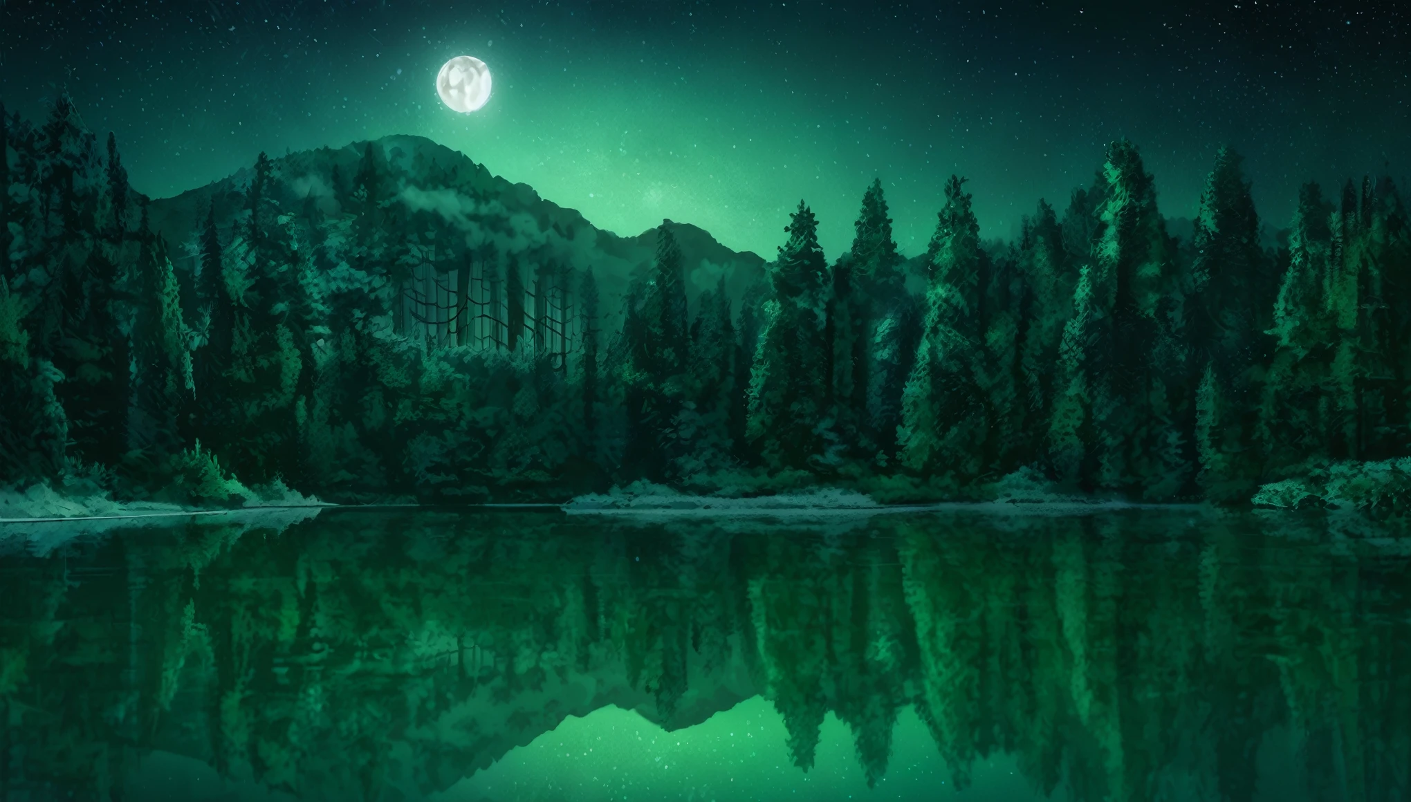 scenery,No humans, null, moon, star (null), night, reflection, starry null, wood, night null, nature, snow, full moon, forest, cloud, 惑star, winter, lake, wood, Green Theme, window, nature, indoor, Overgrown, forest,
Location of Anime World,