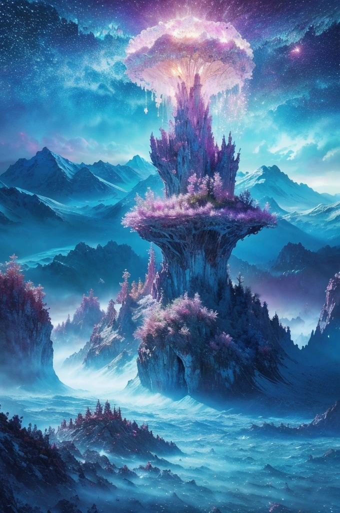 a dreamy surreal fantasy landscape, glowing crystal formations, ethereal floating islands, alien flora and fauna, atmospheric lighting, vibrant colors, detailed, photorealistic, 8k, (best quality:1.2),ultra-detailed,(realistic:1.37),matte painting, cinematic, epic, dramatic, mystical, otherworldly
