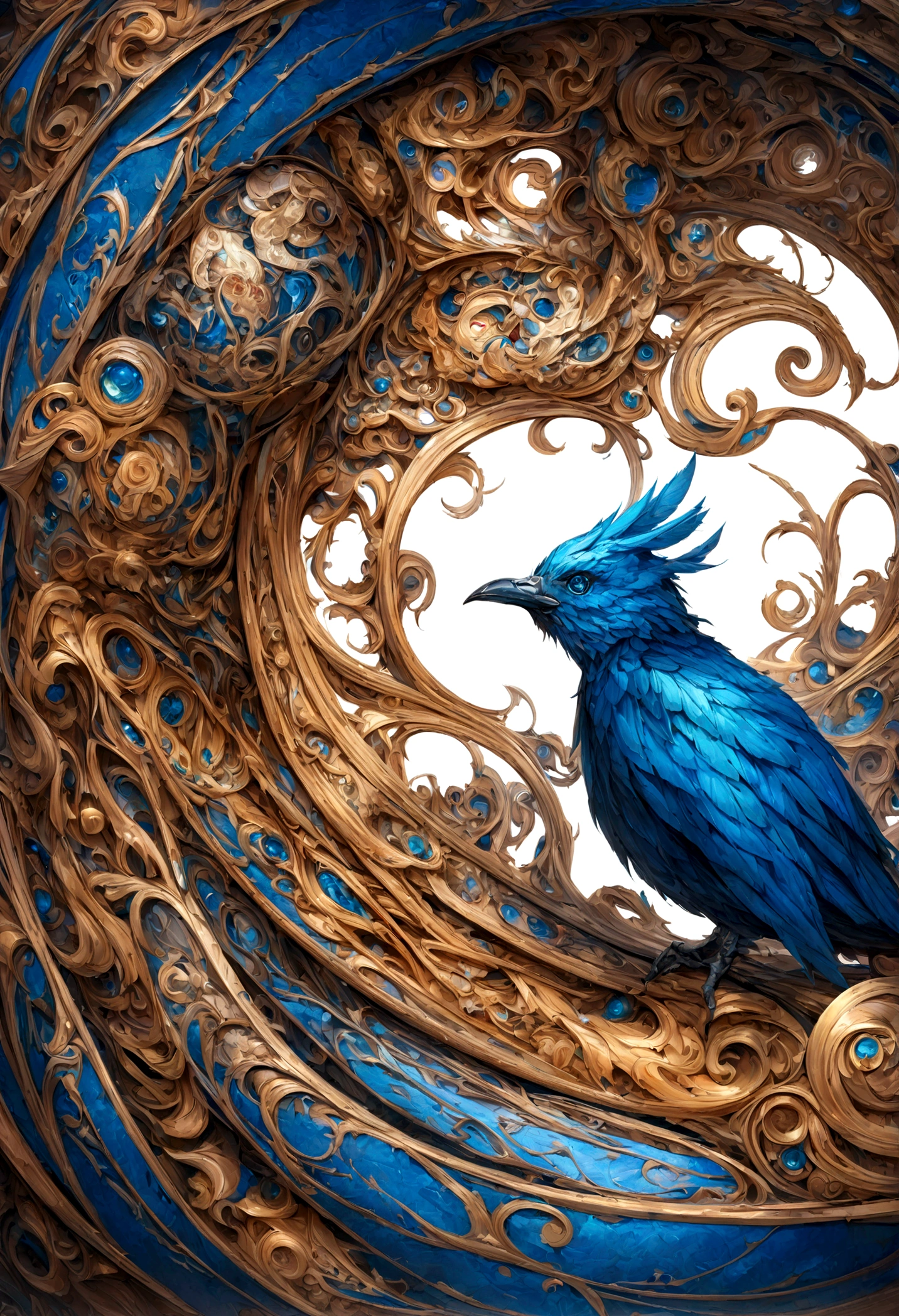 Closeup of bird with blue eyes and blue feathers, highly detailed digital art, Highly detailed 4K digital art, highly detailed digital art, highly detailed digital art, highly detailed digital art, 8k high quality detailed artwork, art digital detalhes surpreendentes, Arte Digital Ultra Detalhada, highly detailed digital art, Great digital art with great details., Highly detailed 4K artwork , bottomless, white background