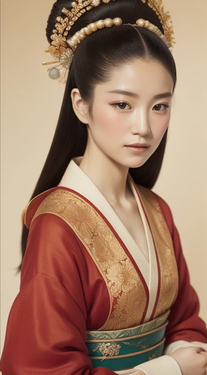 A peerless beauty from the Heian period,A noble and beautiful princess,High resolution,Delicate depiction,