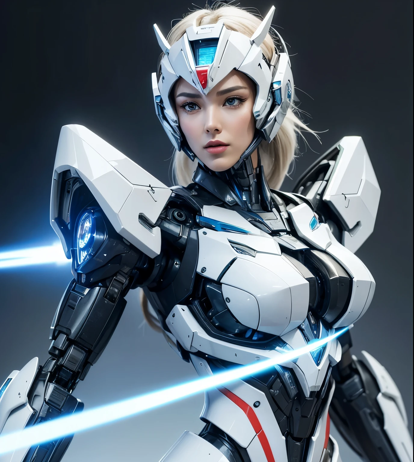 Textured skin, Super Detail, high details, High quality, Best Quality, hight resolution, 1080p, hard disk, Beautiful,(Arcee),beautiful cyborg woman,Mecha Cyborg Girl,Battle Mode,Girl with a Mecha Body,She wears a futuristic Transformers mech,Female Warrior,fully body photo,A powerful cyborg woman, sleek and futuristic, with advanced mechanical augmentations that enhance her strength and capabilities.