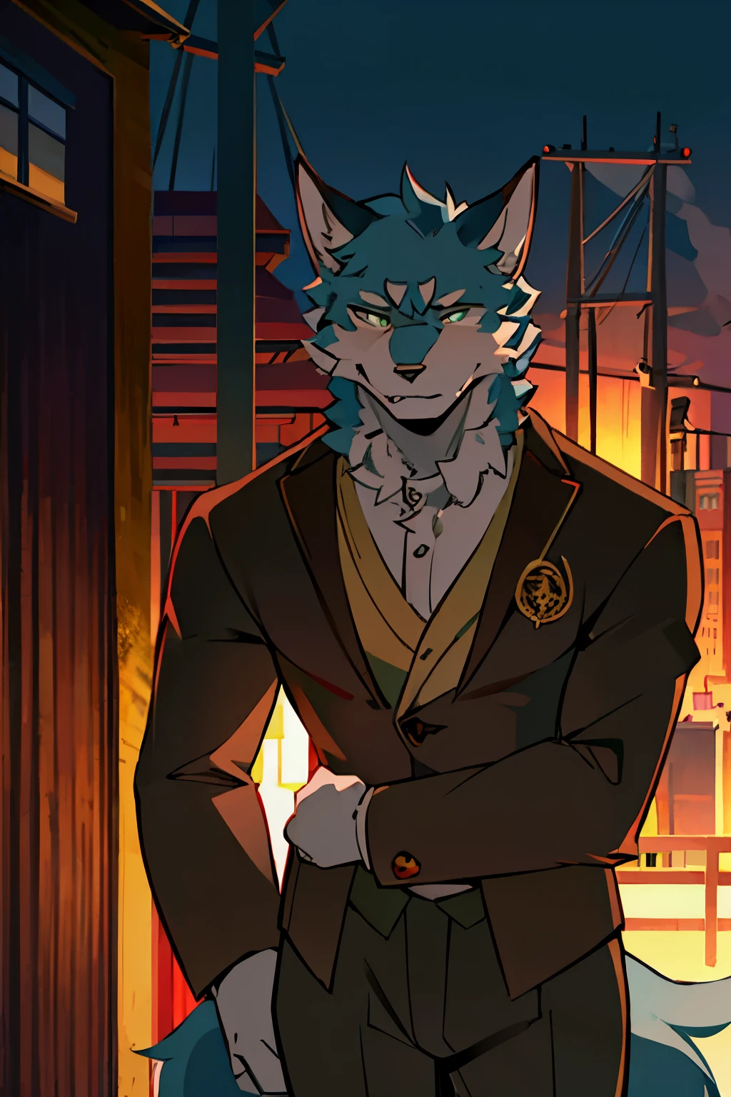 furry，Wolf，Handsome，modern war，Handsome的红色艺术字背景，Background-oriented