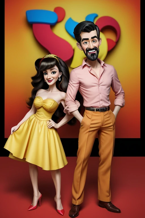 8k, Digital painting, cartoon of a man and a woman standing next to each other, cartoon style illustration, in cartoon style, caricature, cartoon art style, caricature illustration, in digital illustration style, caricatura style, official illustration , caricature!!!, created in Adobe Illustrator, digital cartoon art, rob rey and kentarõ miura style, Cartoon art style, digital art cartoon