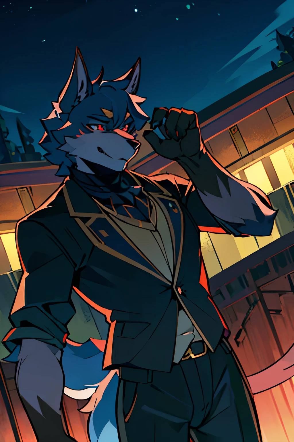 furry，Wolf，Handsome，modern war，Handsome的红色艺术字背景，Background-oriented，Anubis，dragon pupils