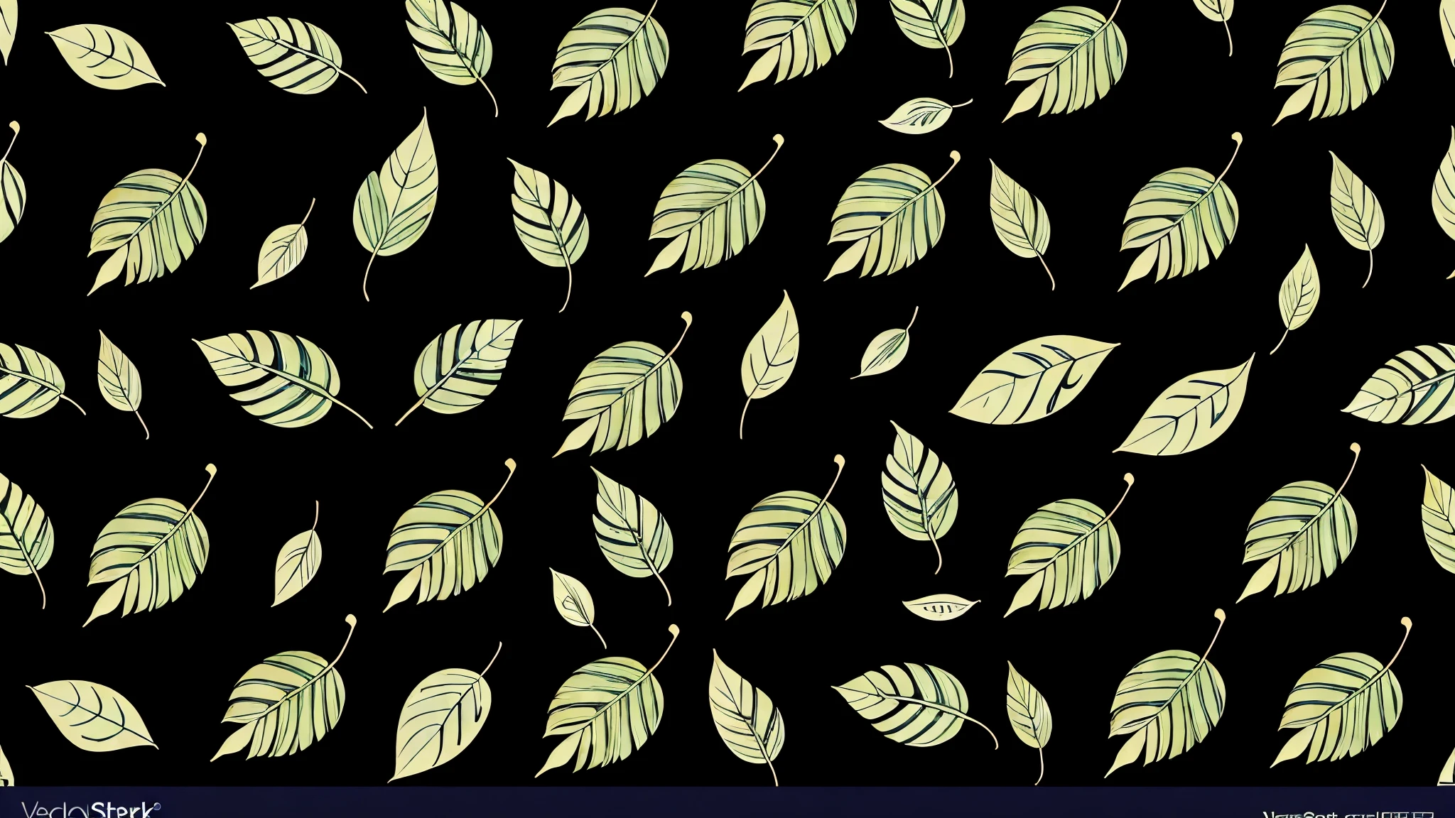 elegeant and antique pattern of leaves,birds