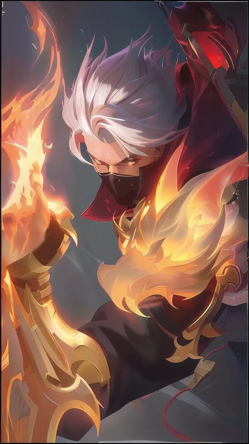 anime - style illustration of a man with a fireball in his hand, extremely detailed artgerm, heise jinyao, style artgerm, g liulian art style, holy fire spell art, ! dream artgerm, ig model | artgerm, artgerm lau, fire mage, league of legends art style, arcane art style