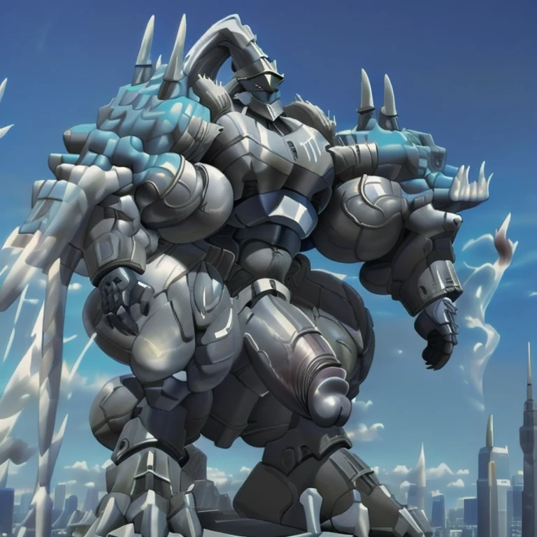 (masterpiece. official art. 8k. best quality. detailed full body. full body.)

(situation 1 : dominating Platinum_Dragon_Lord_Armor. Platinum_Dragon_Lord_Armor is over 1000 meters long. focus GIANT mechanical Muscular Platinum_Dragon_Lord_Armor is trampling the city. Looking down. macro. stomp. Low-angle perspective. emphasizing the immense size.)

(situation 2 :smoke and flames rising from the destruction in the city)

(Additional details 1: wearing a full-face helmet. high-tech bio-mecha armor. real texture material. whole body shines like metal. Wearing cyberpunk mecha. emphasizes the muscles. suit fully made of metal. intricate armor. Robotic suit. suit fully made of metal. cyborg. Powered exoskeleton with the same design as Platinum_Dragon_Lord_Armor).

(Additional details 2: (Detailed head. Detailed Body. Detailed abs. gigantic muscles. HYPER MUSCLES. Gigachad Muscular. big muscle. pecs. triceps. traps. unusually developed muscular body. body full of huge muscles. showing off muscles. pectorales enormes. Exaggeratedly huge muscles. huge muscles. long legs.).

(Additional details 3: Spread wings. It has wings. have big wings. The claws are sharp. Sharp teeth. 5 toes.).

(Additional details 4: SILVER color hyper penis. hyper SILVER penis. big penis)