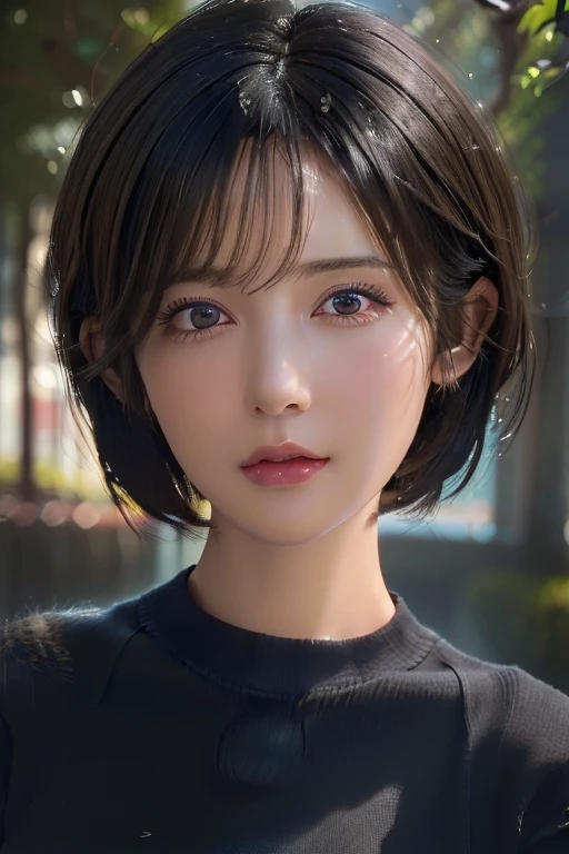 (masterpiece:1.3), (8k, photorealistic, RAW photo, best quality: 1.4), (1girl), beautiful face, (realistic face), (black hair, short hair:1.3), beautiful hairstyle, realistic eyes, beautiful detailed eyes, (realistic skin), beautiful skin, (sweater), absurdres, attractive, ultra high res, ultra realistic, highly detailed, golden ratio,nsfw,open clothes,
