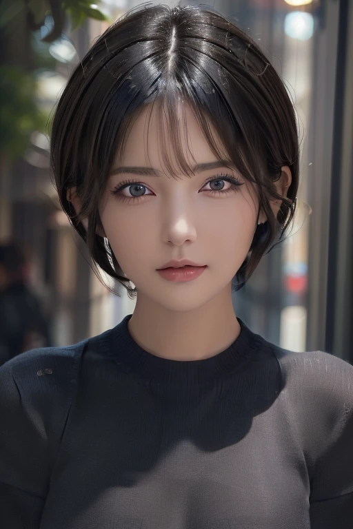 (masterpiece:1.3), (8k, photorealistic, RAW photo, best quality: 1.4), (1girl), beautiful face, (realistic face), (black hair, short hair:1.3), beautiful hairstyle, realistic eyes, beautiful detailed eyes, (realistic skin), beautiful skin, (sweater), absurdres, attractive, ultra high res, ultra realistic, highly detailed, golden ratio,whole body,nsfw,open clothes,