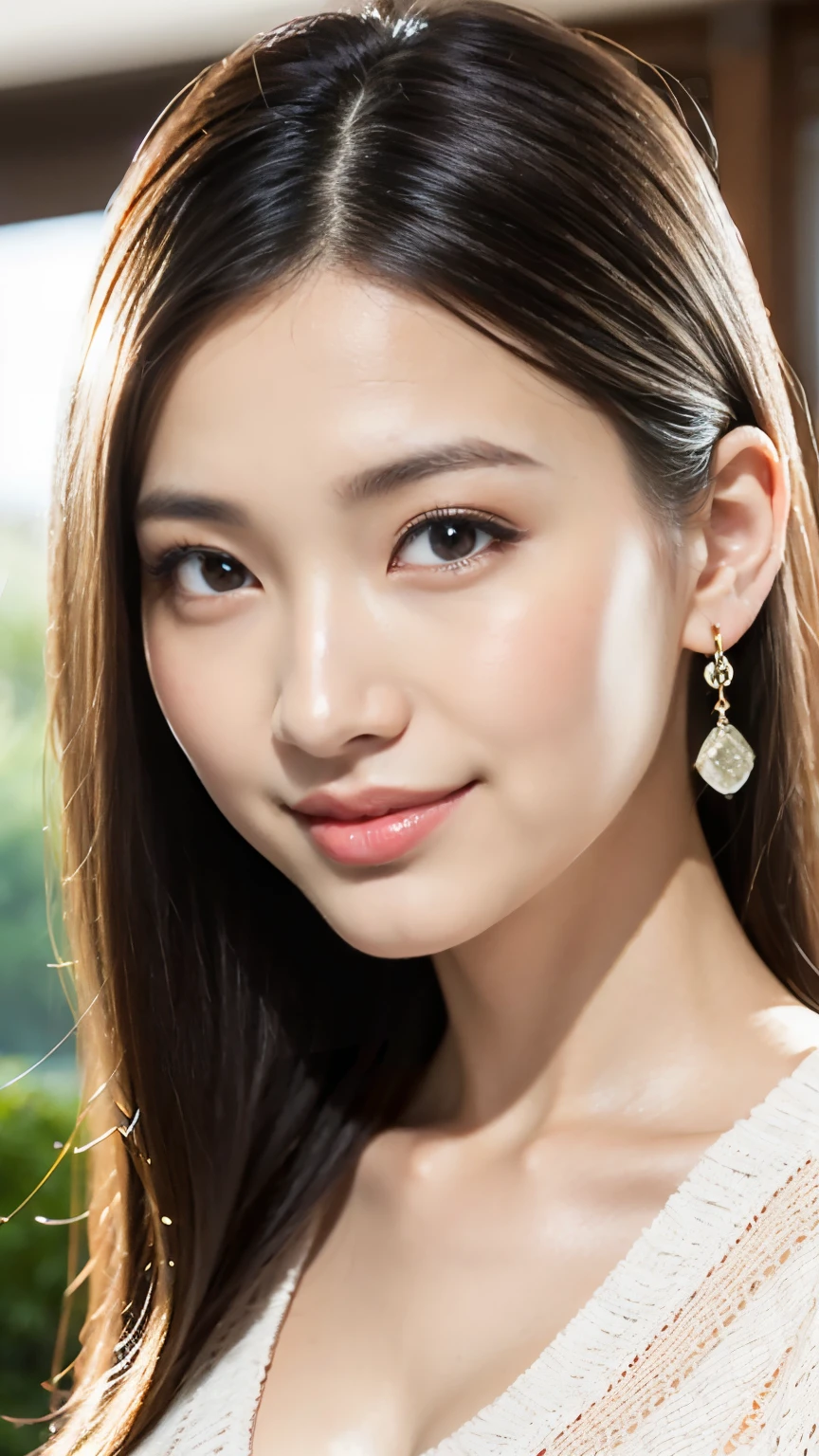 Japanese Girls、abroad、((highest quality,masterpiece,超A high resolution)),(Realistic:1.4),1 girl,Head to Knee,Dynamic posture,Adult face,slim,thin、(smile),(Shiny skin),(overview,frontage,Twilight),Gray Hair,Long white hair,Rainbow Eyes,Large Breasts,Top Fashion,mini skirt),(Clear Eyes),(Beautiful nose),(Transparent lips),(Fair skin),(Ultra-realistic woven texture)