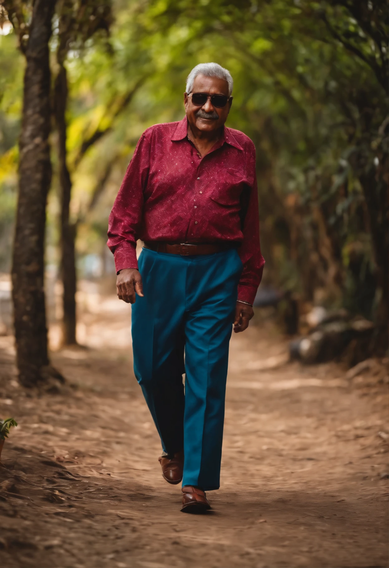 Personagem Mochileiro de 45 anos caminhando pela estrada