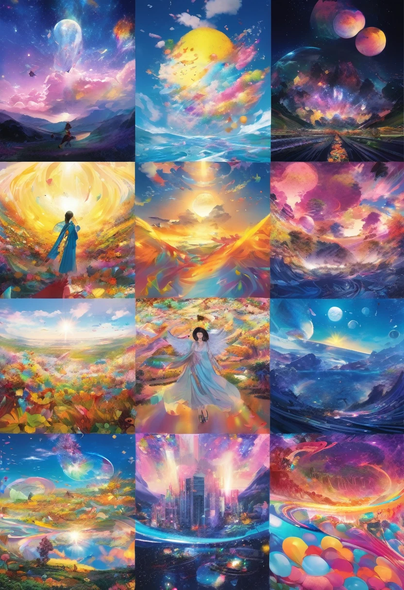 8k、Angel、Higher Dimensional World、future、another world、happiness、Colorful wind