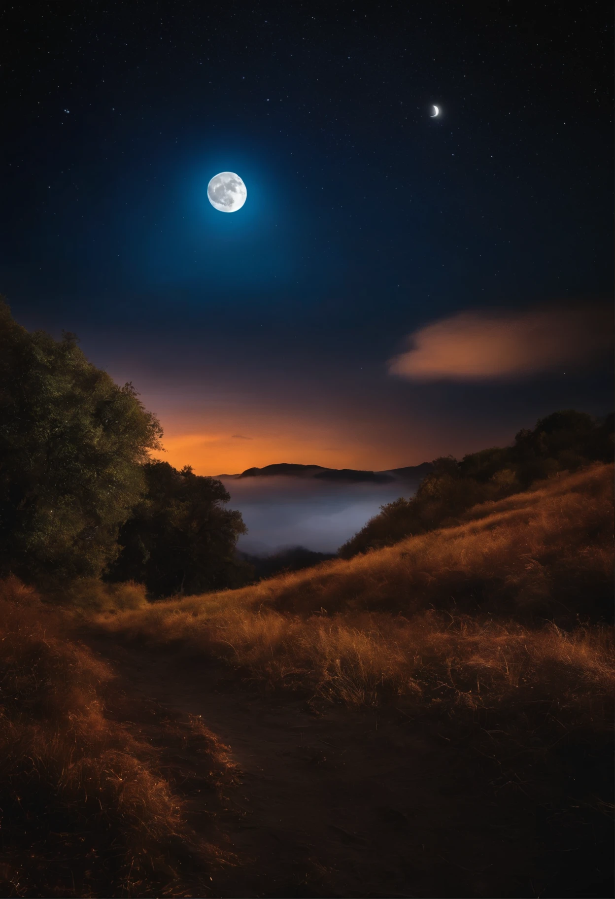 sky with stars and the moon