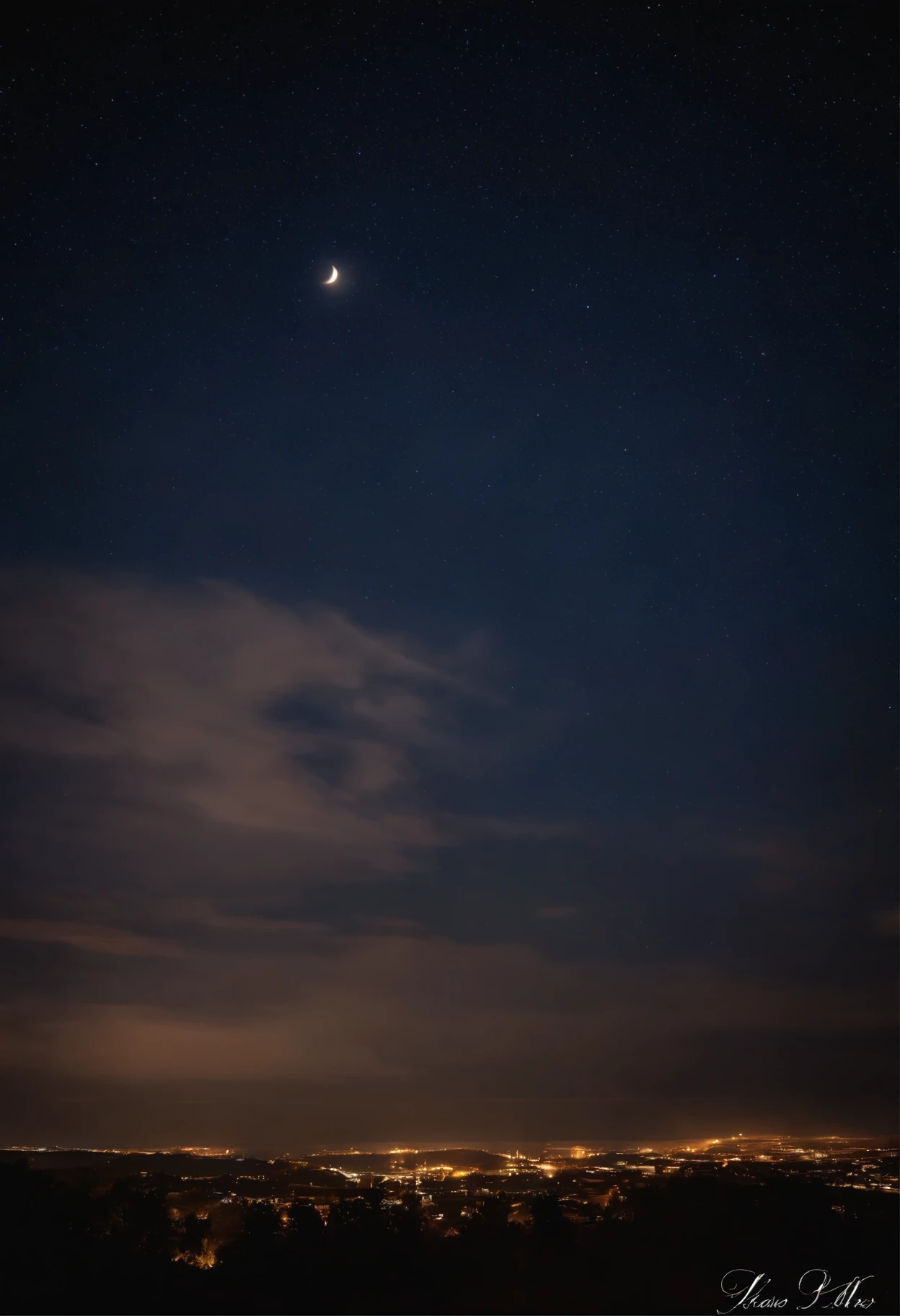 sky with stars and the moon