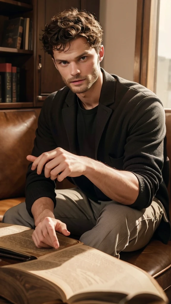 Jamie dornan, accurate and realistic human hand、　Detailed and precise fingers、　Beautiful Finger、　beautiful nails、　８ｋqulity、　Masterpiece