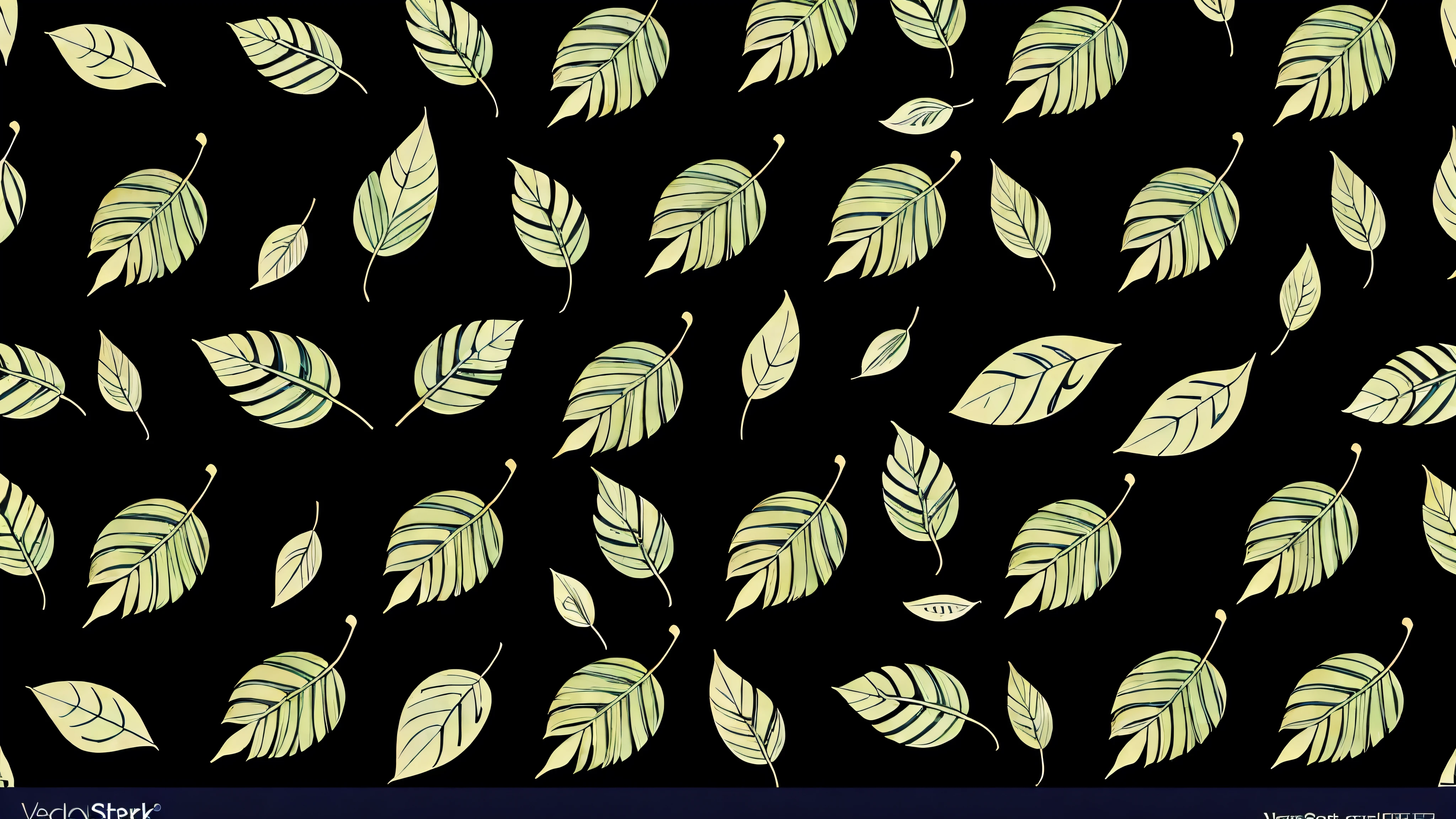 elegeant and antique pattern of leaves,birds