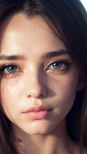 a girl sad and cries, bursts into tears, beautiful detailed eyes, beautiful detailed lips, extremely detailed face and features, longeyelashes, realistic, photorealistic, 8k, high quality, cinematic lighting, dramatic lighting, volumetric lighting, dramatic colors, cinematic colors, emotional, melancholic, tears, crying, sorrow, sadness