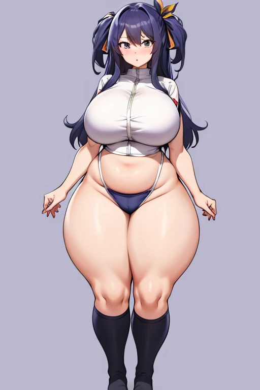 Long Hair、Knee-high socks、One Girl,Precise five fingers、{(((Wide Hips)))、 (((plump and thick thighs)))、((Big Ass))、(Big Breasts) Embarrassed look、whole body、Sexy pose