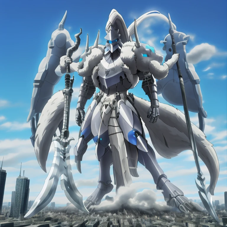 (masterpiece. official art. 8k. best quality. detailed full body. full body.)
(situation 1 : dominating Platinum_Dragon_Lord_Armor. Platinum_Dragon_Lord_Armor is over 1000 meters long. Platinum_Dragon_Lord_Armor is trampling the city. Looking down. macro. stomp. Low-angle perspective. emphasizing the immense size.)
(situation 2 :smoke and flames rising from the destruction in the city)
(Additional details 1: wearing a full-face helmet. high-tech bio-mecha armor. real texture material. whole body shines like metal. Wearing cyberpunk mecha. emphasizes the muscles. suit fully made of metal. intricate armor. Robotic suit. suit fully made of metal. cyborg. Powered exoskeleton with the same design as Platinum_Dragon_Lord_Armor).
(Additional details 3: Spread wings. It has wings. have big wings. The claws are sharp. Sharp teeth. 5 toes.).
(Additional details 4: SILVER color hyper penis. hyper SILVER penis. big penis)
(Additional details 5: melee weapon, weapon, armor, plate armor, sword, floating weapon, anthro, knight, clothing, helmet, detailed background, white fur, claws,)