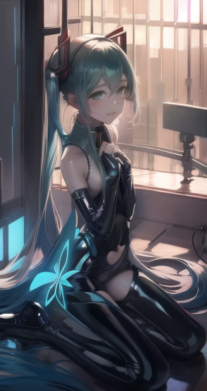 Hatsune Miku,  Costume prayer, continue,One girl, alone,Green Eyes, chest, large chest, Cityscape,  