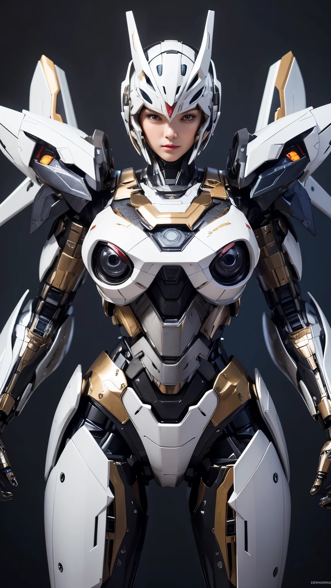 Textured skin, Super Detail, high details, High quality, Best Quality, hight resolution, 1080p, hard disk, Beautiful,(Super Heroine),Oppai Missile,beautiful cyborg woman,Mecha Cyborg Girl,Battle Mode,Girl with a Mecha Body,She wears a battle cyborg mech with a weapon,Fulll body Shot