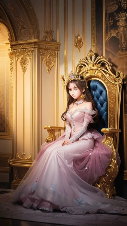 (Best image quality, masterpiece:1.2), (Ultra-detailed drawing), Browsing Caution, (Very cute princess:1.3), (1 girl:1), alone, (Shooting from below) ,(Condescending look) Browsing Caution, gorgeous Queen dress, Sit on the throne chair, Queen'Crown, Showing panties, whole body, Round baby face, ( Blonde short cut), Underarm, (White thigh-high pantyhose:1.2), Wicked Smile, Mean face, A girl's bratty smile, Luxurious palace room, Fancy Room,, Spread your legs, Beautiful legs, Show the soles of your feet、(Realistic Mekosuji:1.3)、(Fresh Cameltoe:1.4)、(Natural life-size)、(Cameltoe through panties:1.3),(Realistic panties:1.3)、(Sheer panties:1.2)