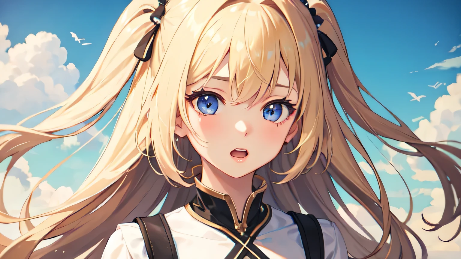 ((highest quality)), ((masterpiece)), (detailed), One girl, Surprised、blonde、Smooth Hair、22 years old、8k，