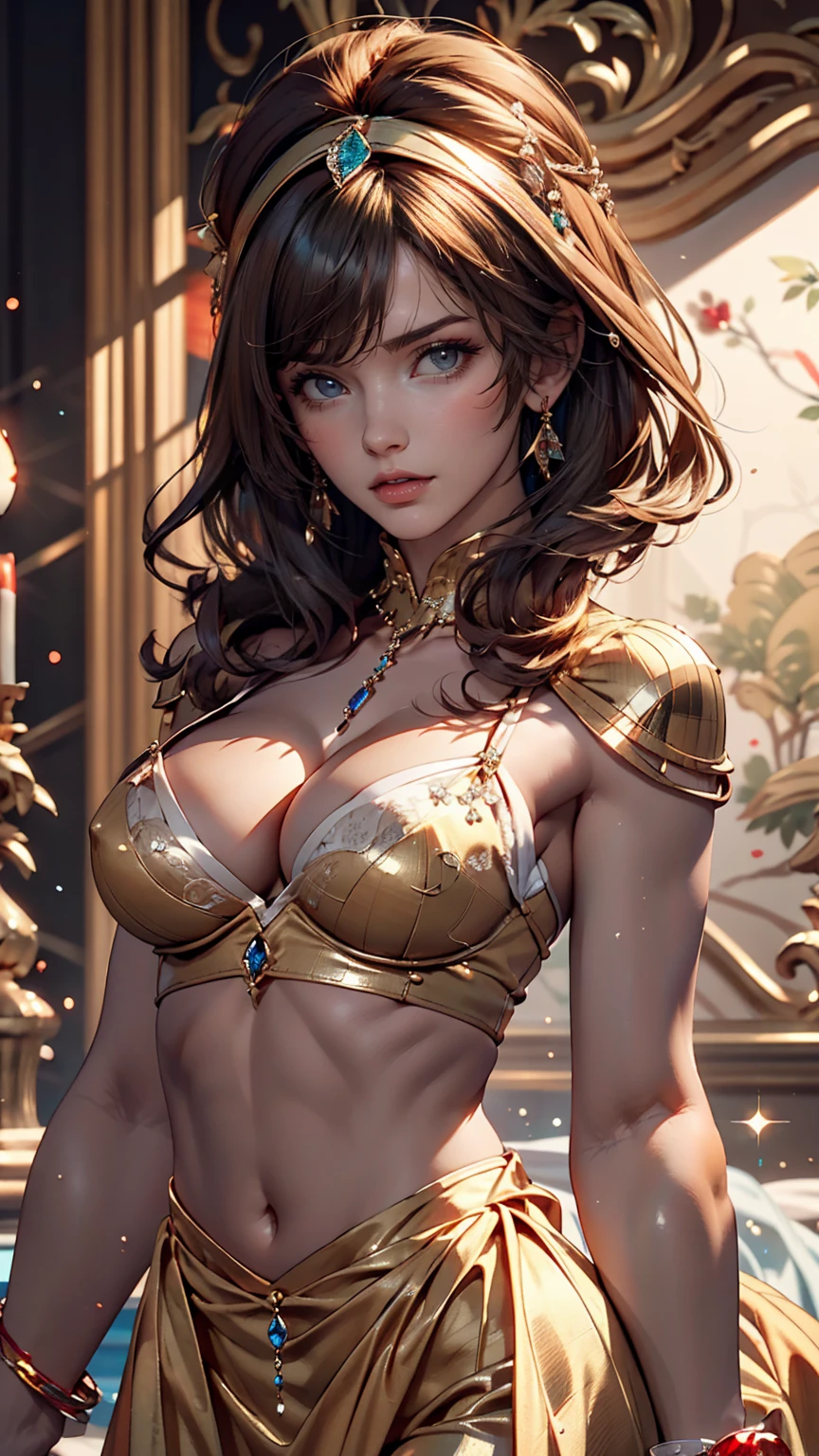 (An unbeatable masterpiece, Side light, Fine and beautiful eyes: 1.2), ultra-Realistic 8k CG, Perfect artwork, Upper Body, Shiny Hair, Glowing Eyes, Shiny skin, Realistic, 3D Face, Underbust, Huge breasts, Perfect female figure, Mature Woman, Mature Woman, Tight waist, Looking at the audience, race, race trim, Fascinating pose, Sexy pose, Fascinating, reputation, nice, luxury, jewelry, gem, Money, Silver, diamond, Glitter, sapphire, Ruby, Emerald, Pearl, amber, obsidian,