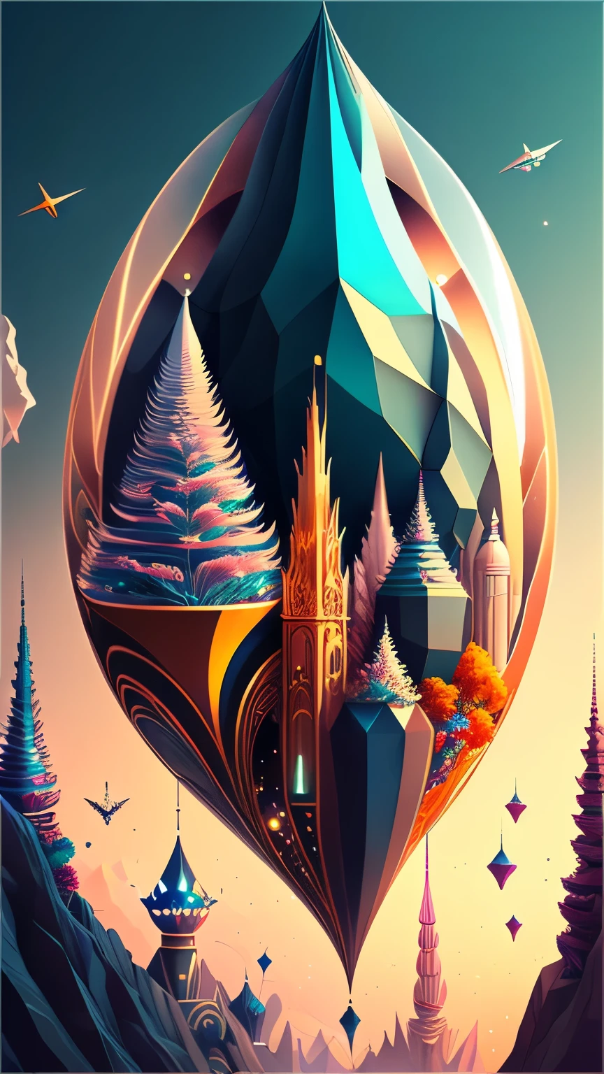 best quality, super fine, 16k, incredibly absurdres, extremely detailed, 2.5D, delicate and dynamic, something mysterious floating in zero gravity, with a myriad of colors and shapes, mysterious effects, and fantasy art