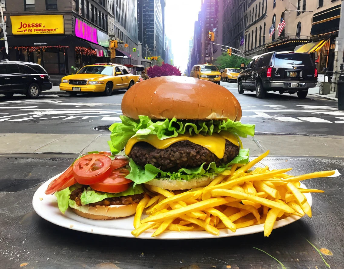 Big Nacho Cheeseburger and Saladburger on New York City 