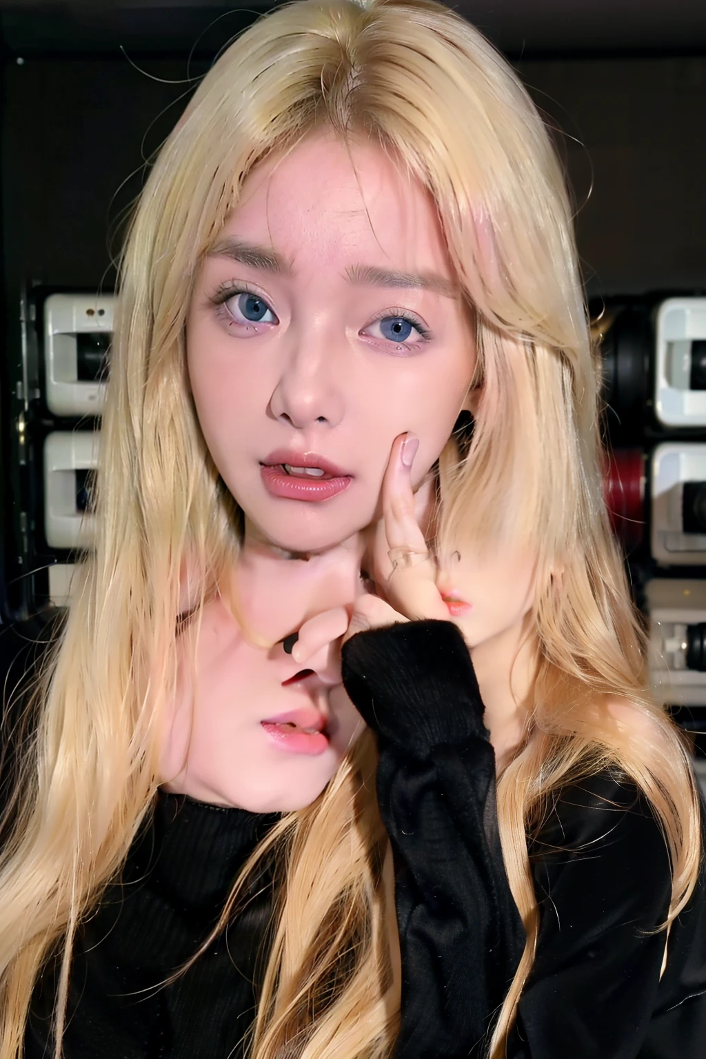 2 girls, 18 years old, face full of sperm, cum shot, on her knees, pink hair, white cream on the face, cumshot, facial sperm, naked,