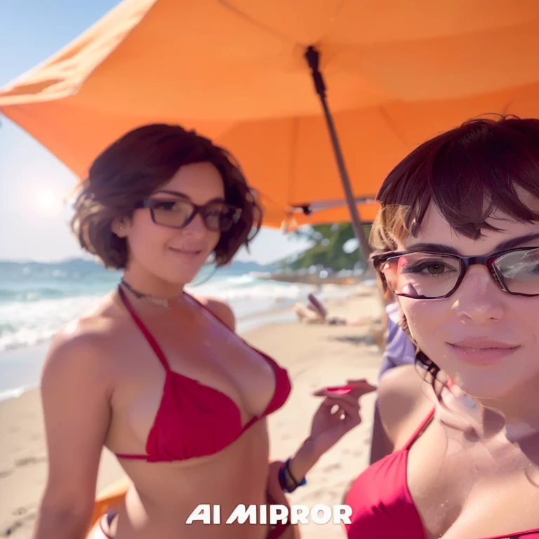 2 women on the beach nude
