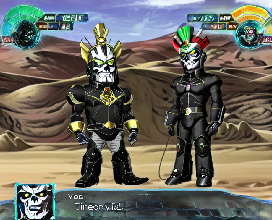 Bender holding mic transform Papa Emeritus 3 at Desert with Director Emergency