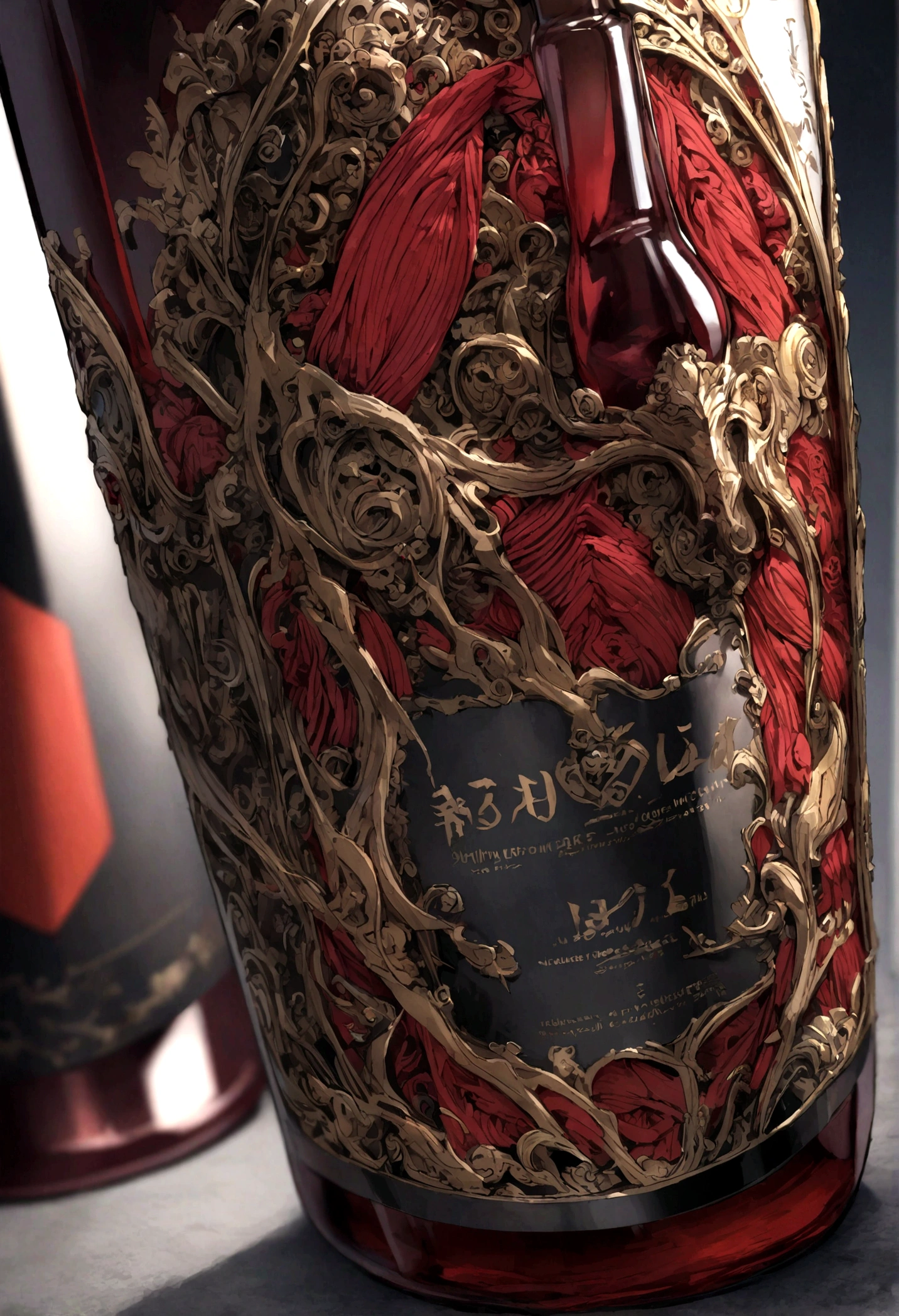 A bottle of red wine