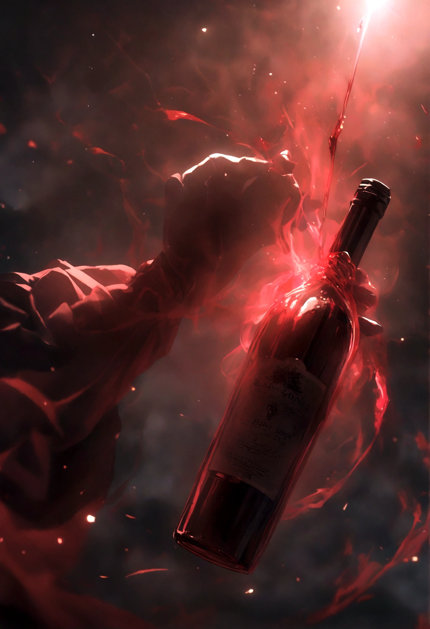 A bottle of red wine