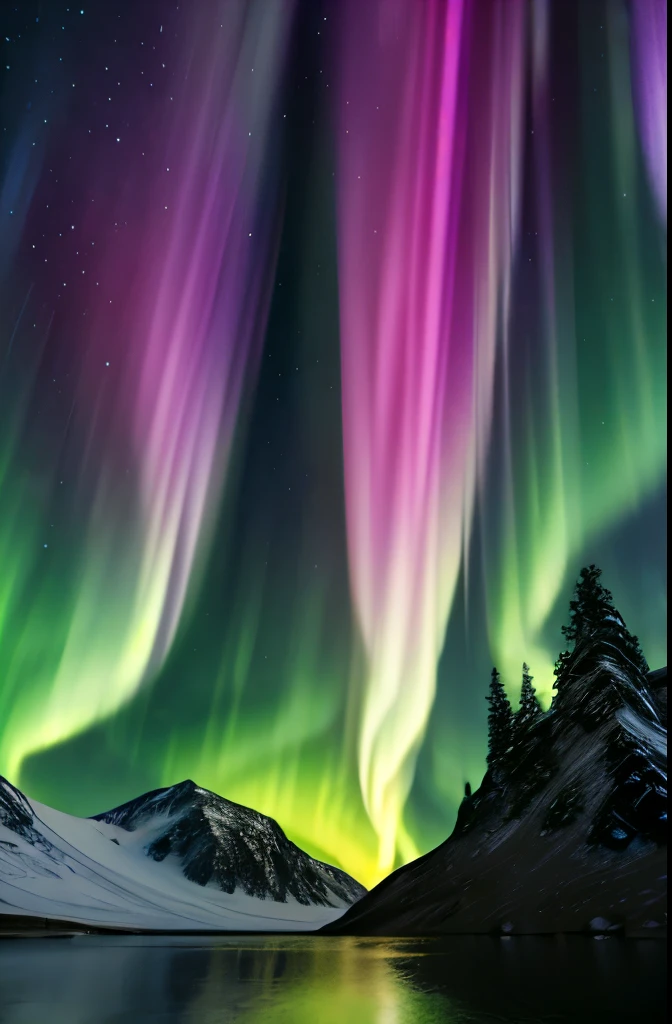 3D rendering of abstract background, Northern lights
